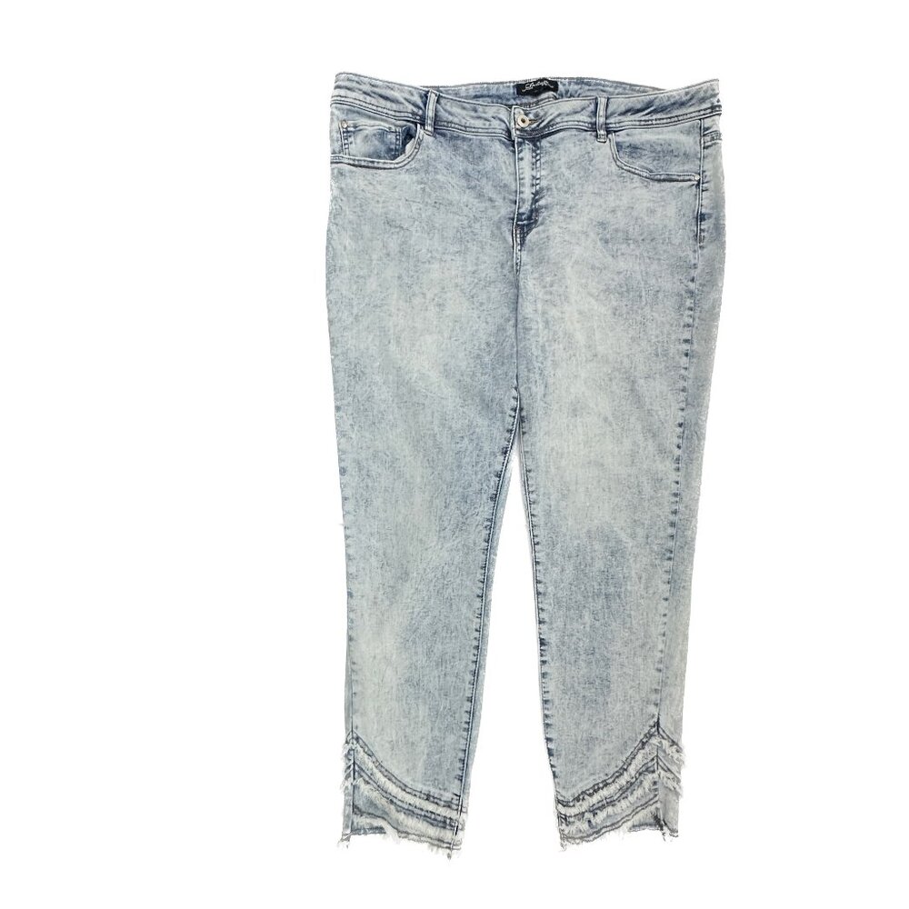 Charlie‎ Slim Raw Hem Women's size 18 Blue Acid wash Blue Denim Jeans